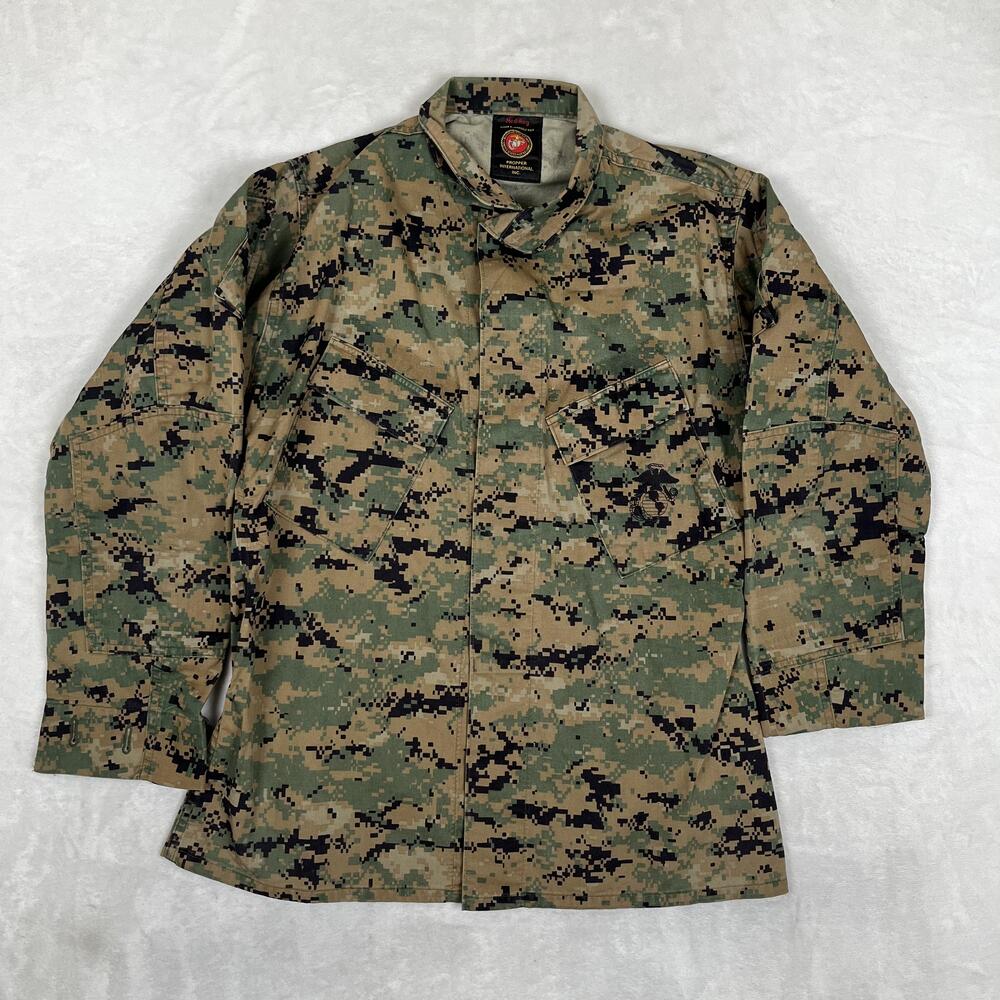 Propper Shirt Mens Medium Multicolor Camo Military Long Sleeve Button Front USMC